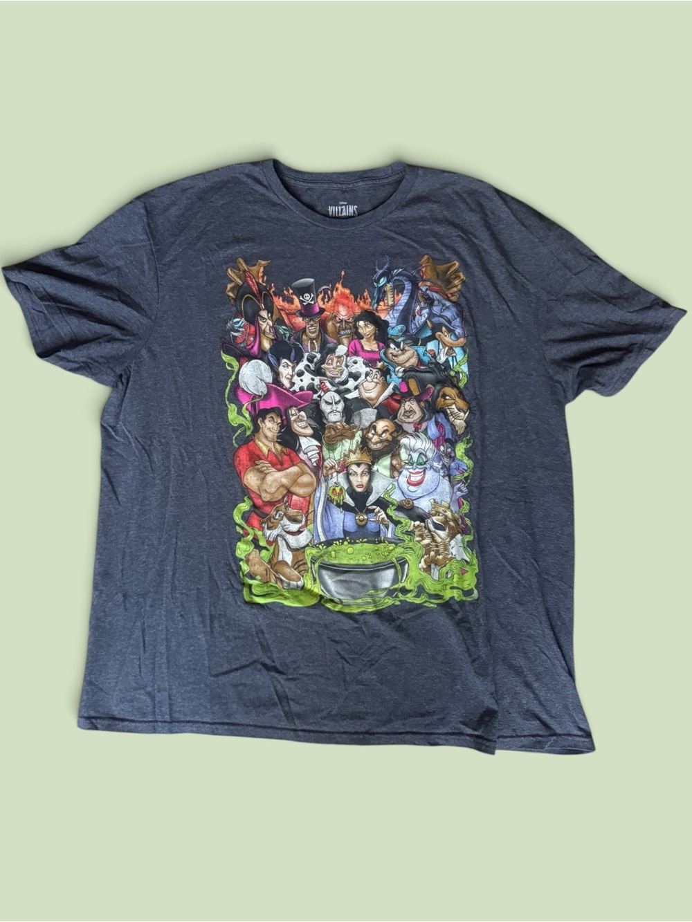 Graphic Dark Gray Men’s Crewneck T-Shirt with Colorful Character Print